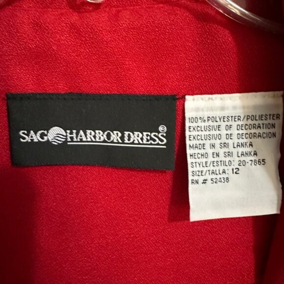 Vintage Sag Harbor Jacket Snap Up Women Size 10 Red Long Sleeve Formal Party - Picture 4 of 4